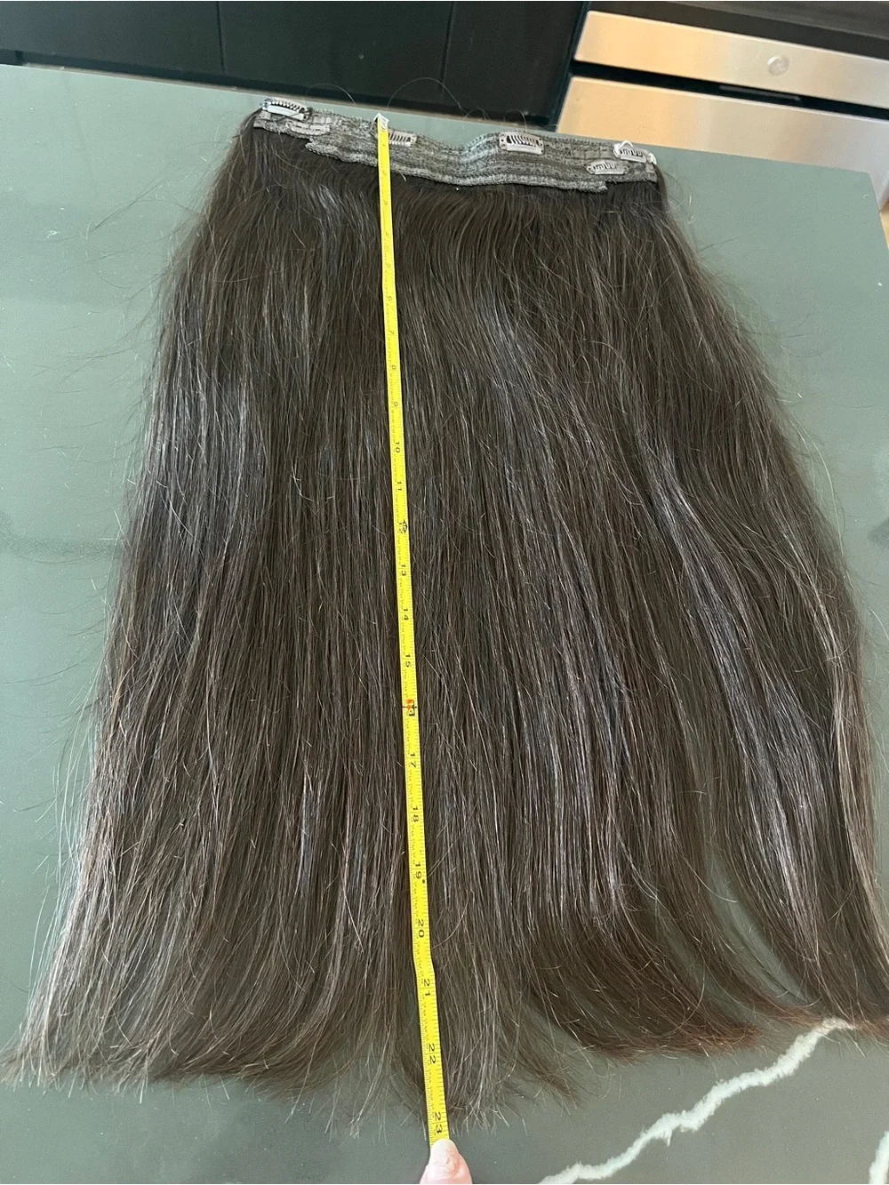 Dark Brown Clip-In Hair Extensions - human hair 23 inches